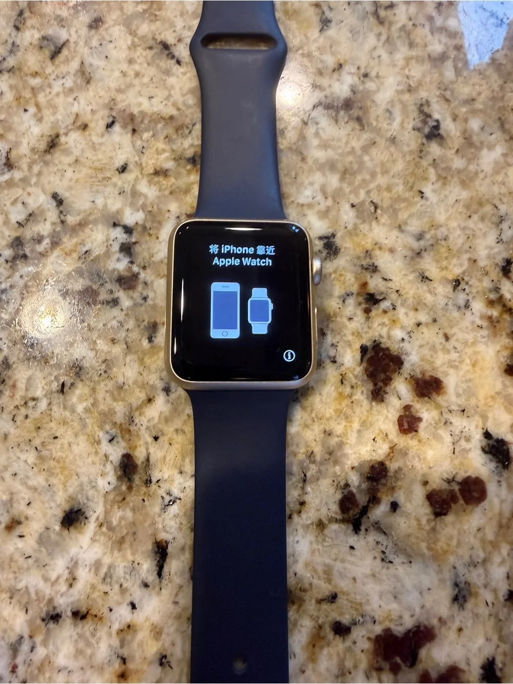 Apple Watch with Deep Navy Silicone Sport Band - Blue